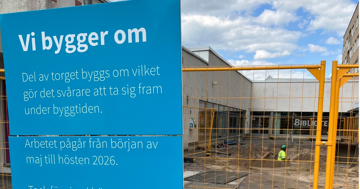 Torget i Södra Ryd byggs om – biblioteket håller öppet som vanligt