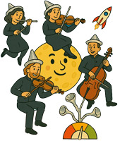 Illustration månens musikanter